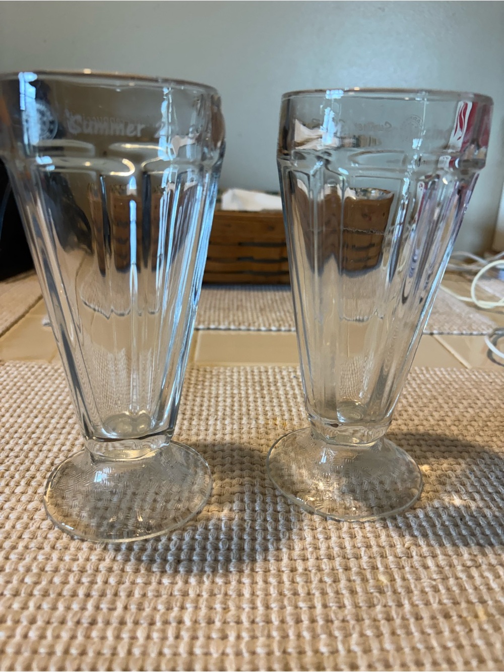 Starbucks Clear Glass Soda Fountain Tumblers - Set of 2.